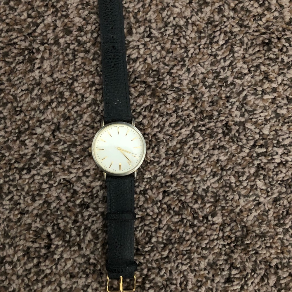 Black and gold watch
